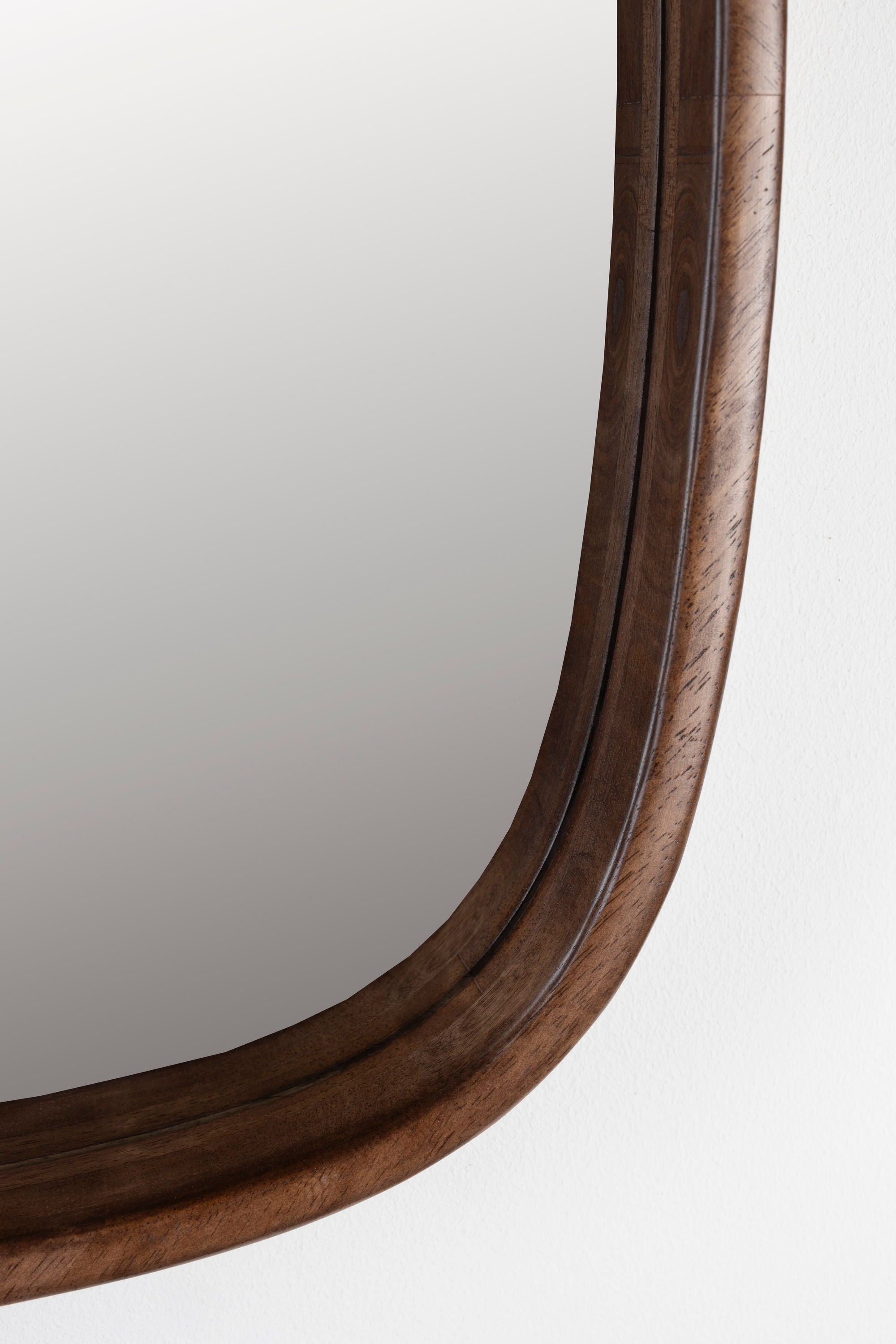 Nyko Brown Wood Square Wall Mirror